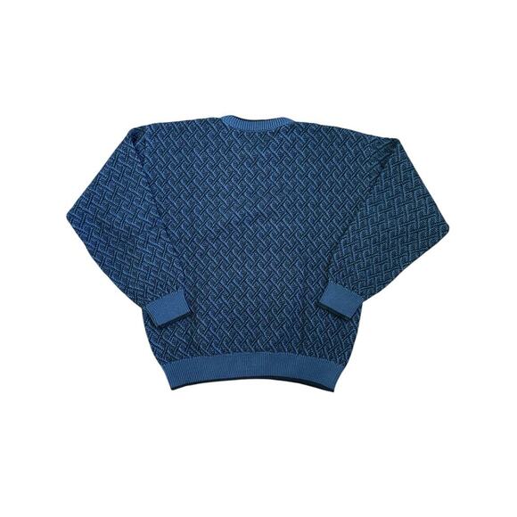 VTG Jantzen Classics Black Blue 90's Y2K Diamond Grandpa Sweater Size Large - Picture 9 of 9
